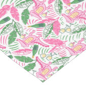 アリゲーターワインピンクグリーン名門私立校風の ミディアムテーブルランナー (コーナー)