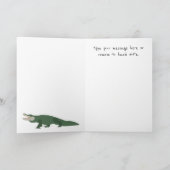 アリゲーターワニパターン名前をカスタムする誕生日C カード (内部)