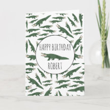 アリゲーターワニパターン名前をカスタムする誕生日C