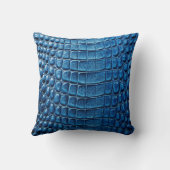 アリゲーターワニフェイクルスキンネイビーブルーレザー クッション (裏面)
