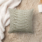 アリゲーターワニフェイクルスキンパールホワイトレザー クッション (ブランケット)