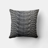 アリゲーターワニフェイクルスキンブラックレザー クッション (裏面)