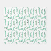 アリゲーター全のまわりにて フリースブランケット (正面(横))