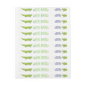 アリゲーター差出人住所ラベル |折り返しのまわりに ラップアラウンドラベル (シート)