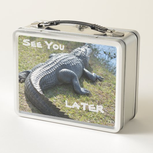 アリゲーター後の写真野生動物を参照 メタルランチボックス (裏面)