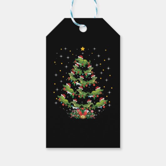 アリゲーター恋人クリスマスギフトアリゲータークリスマスツリー ギフトタグ (正面)