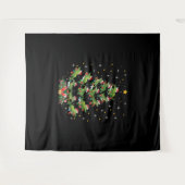 アリゲーター恋人クリスマスギフトアリゲータークリスマスツリー タペストリー (正面(横))