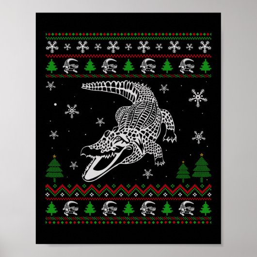 アリゲーター愛好家のための醜いクリスマスおもしろい醜い ポスター (正面)