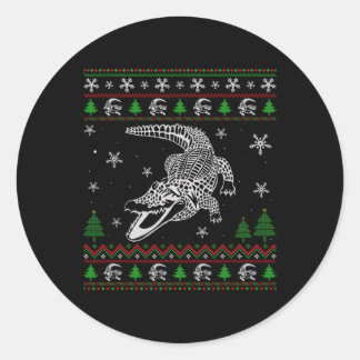 アリゲーター愛好家のための醜いクリスマスおもしろい醜い ラウンドシール
