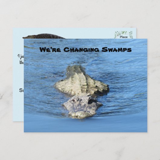 アリゲーター新しいアドレスのポストカード ポストカード (正面/裏面)
