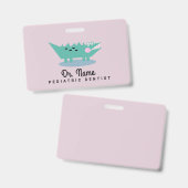 アリゲーター歯科医師小児科ピンク バッジ (正面＆裏面)