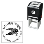 アリゲーター爬虫類名差出人住所ラウンド セルフインキングスタンプ (インサイチュ)