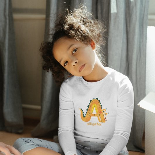 アリゲーター用の動物アルファベットA ベビーTシャツ