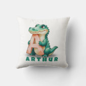 アリゲーター用A -パーソナライズされたベビー名ピロー クッション (裏面)