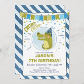 アリゲーター誕生日の招待アリゲーターパーティーボーイ 招待状 (正面/裏面)