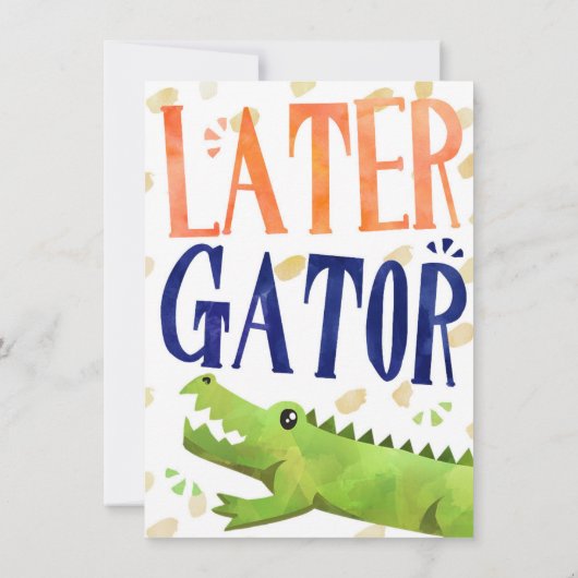アリゲーター誕生日サンキューノートカード サンキューカード (裏面)