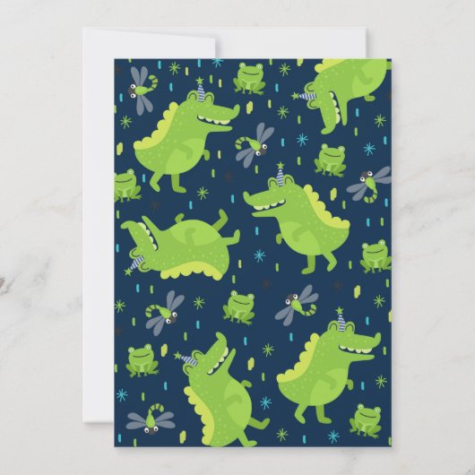 アリゲーター誕生日招待状ワニパーティー 招待状 (裏面)