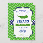 アリゲーター誕生日招待状 招待状 (正面/裏面)