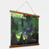 アリゲーター野生生物自然湿地写真 吊り下げ型タペストリー (傾斜あり)