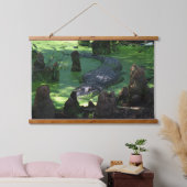 アリゲーター野生生物自然湿地写真 吊り下げ型タペストリー (寝室)