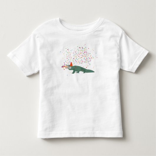 アリゲーター クロコダイル - 動物たちのパーティー トドラーTシャツ (正面)