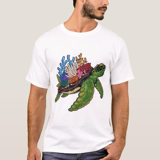 アリゲーター スナッピング アカミミヅル カメ Tシャツ (正面)