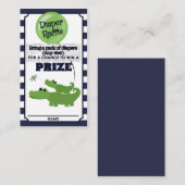 アリゲーター ベイビー シャワー おむつくじ 青いチケット エンクロージャーカード (正面/裏面)