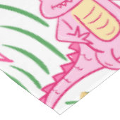 アリゲーター ワイン ピンク グリーン プレッピー テーブルクロス (アングル)