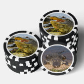 アリゲーター。正対する顔 ポーカーチップ (積み重ね)