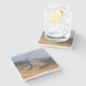 アリゲーター。顔から顔 ストーンコースター (横)