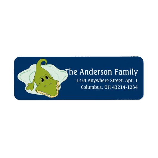 アリゲーターd3動物差出人住所ラベル ラベル (正面)