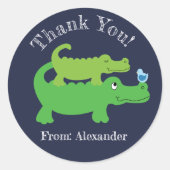 アリゲータ名門私立校風のーカスタムの好意ステッカー ラウンドシール (正面)