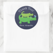 アリゲータ名門私立校風のーカスタムの好意ステッカー ラウンドシール (バッグ)