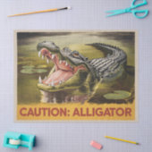 アリゲータ警告イラストレーションヴィンテージ分離 薄葉紙 (クラフト)