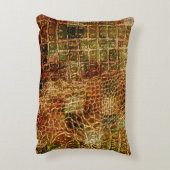 アリゲーフェイクタ動物皮革レッドブラウン アクセントクッション (裏面(縦))