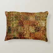 アリゲーフェイクタ動物皮革レッドブラウン アクセントクッション (裏面)