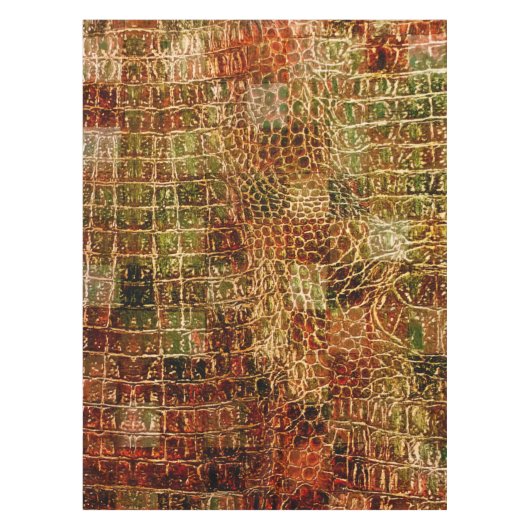 アリゲーフェイクタ動物皮革レッドブラウン テーブルクロス (正面)