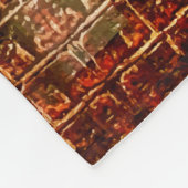 アリゲーフェイクタ動物皮革レッドブラウン フリースブランケット (角)