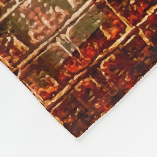 アリゲーフェイクタ動物皮革レッドブラウン フリースブランケット (角)