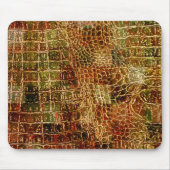 アリゲーフェイクタ動物皮革レッドブラウン マウスパッド (正面)