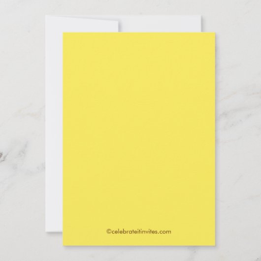 アリゲー名門私立校風のターベビーシャワー招待状イエロー 招待状 (裏面)