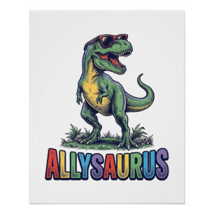 アリサウルス ビンテージ 恐竜 サングラス Tシャツ デザイン ポスター