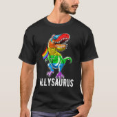 アリサウルスLGBT恐竜レインボープライド国旗ゲイPr Tシャツ (正面)