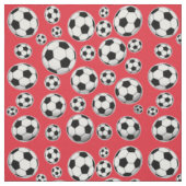 アリザリン深紅色のサッカーボールパターン ファブリック (見本)