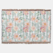 アリシアのバラのストライプパターン スローブランケット (正面)