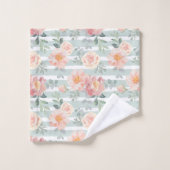 アリシアのバラのストライプパターン バスタオルセット (ウォッシュタオル)