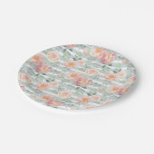 アリシアのバラのストライプパターン ペーパープレート (アングル)