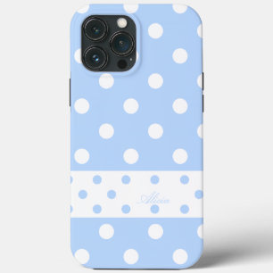 アリシアカウト水玉模様パステルブルーiPhoneケース iPhone 13 Pro Maxケース