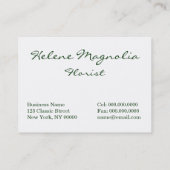 アリシアH. Laird: マグノリアGrandflora 名刺 (裏面)