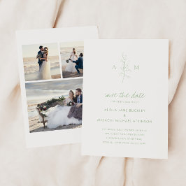 アリシャセージグリーンボタニカルエレガントな結婚式 セーブザデート